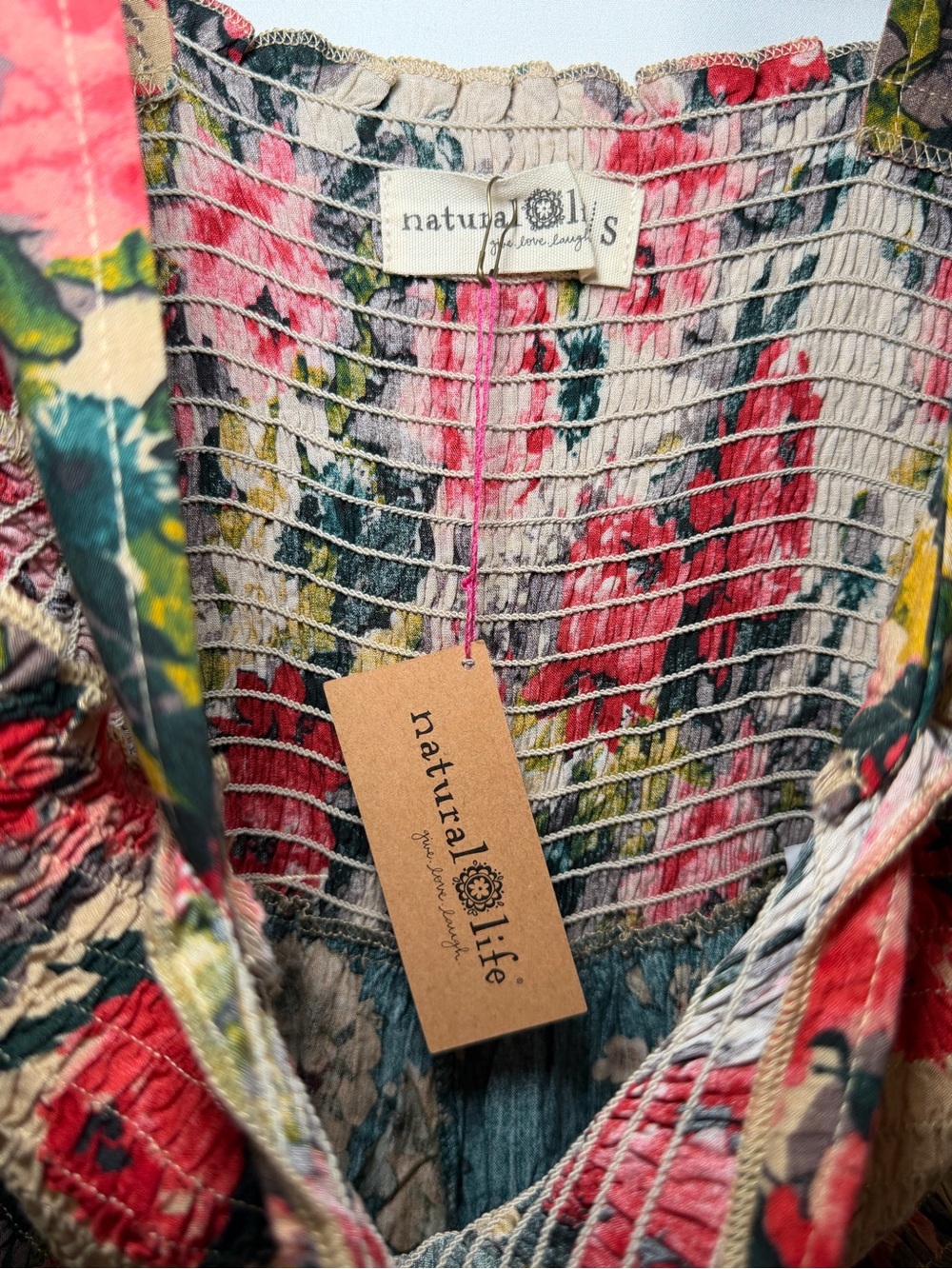 NWT Natural Life Sedona Floral Teal Jumpsuit New With Tags Size Small - Picture 8 of 8